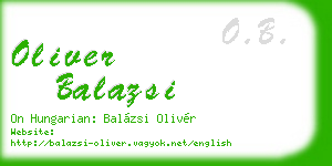 oliver balazsi business card